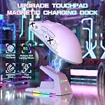 ATTACK SHARK X1 Ultralight Tri Mode Wireless 40000 DPI Gaming Mouse-White | Magnetic RGB Charging Dock,Anti Slip Grip Tape,PixArt PAW3395 Pro Optical Sensor,BT/2.4Ghz/Wired,Driver for PC Win Mac Gamer