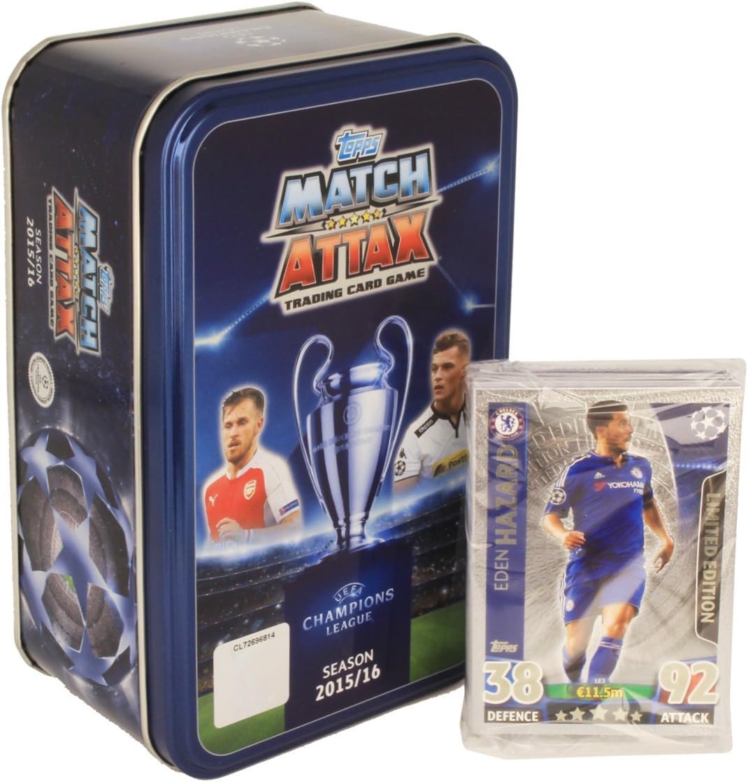 Match Attax Champions League 15/16 Mega Tin with 59 Player Cards + Limited Card