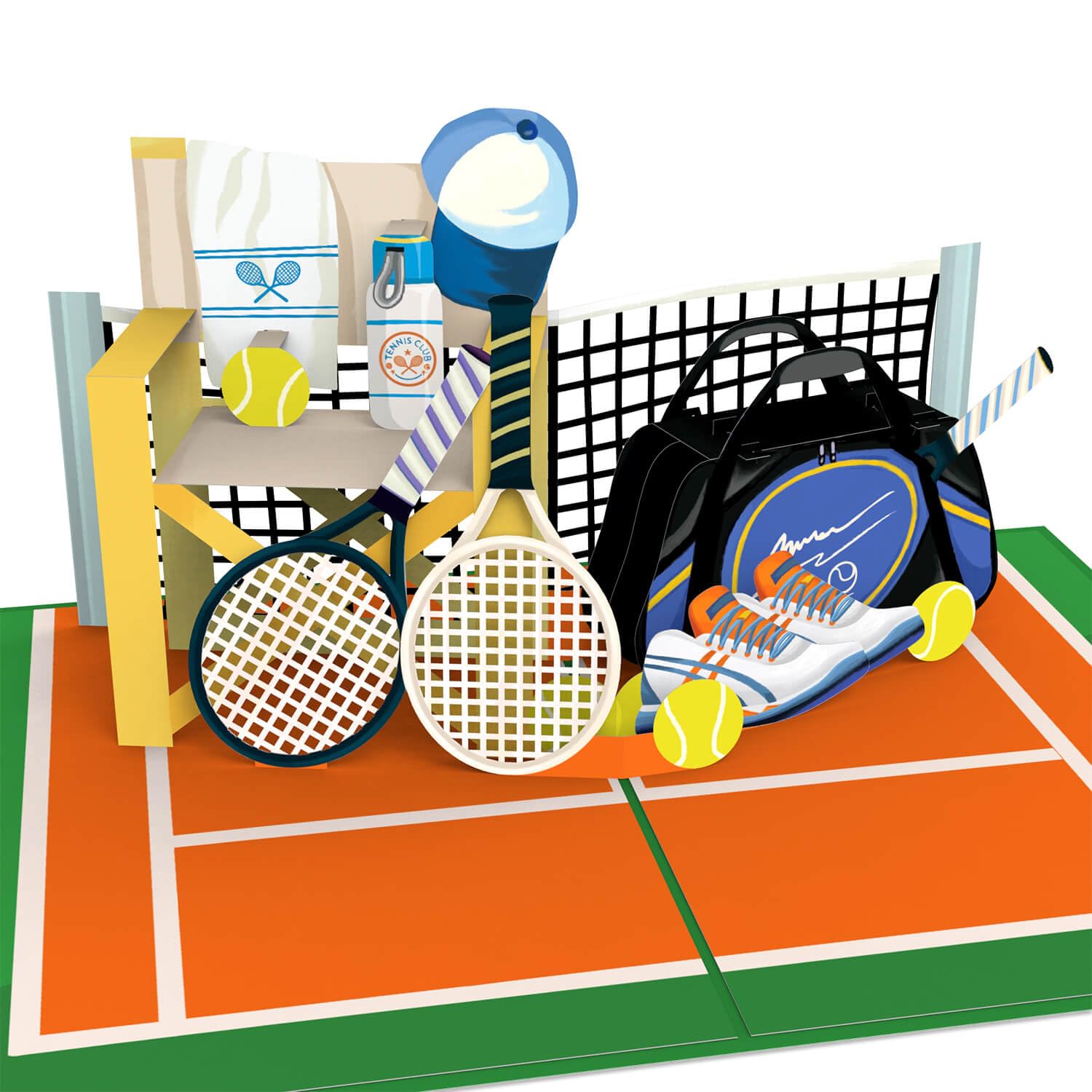 papercrush® Kartka pop-up tenis - zabawna 3D kartka urodzinowa z rakietą tenisową dla tenisistów (mężczyzn, kobiet, dzieci) - pomysł na prezent na urodziny dla trenera tenisowego lub instruktora