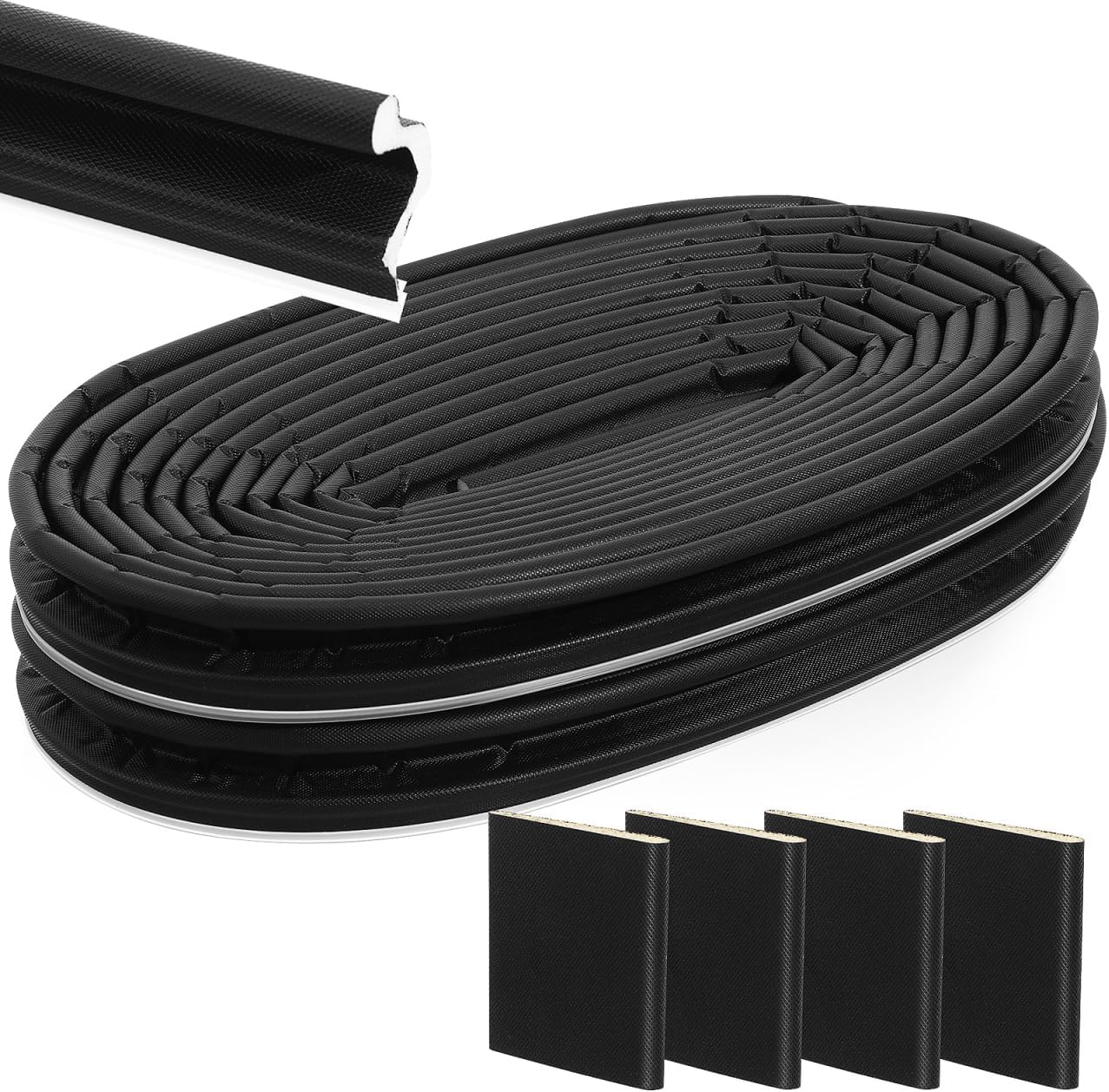 Hemobllo V-Shaped Door Bottom Seal Strip 40Ft Weather Stripping for Doors Soundproof Draft Protector Adjustable Exterior Door Threshold Seal Replacement