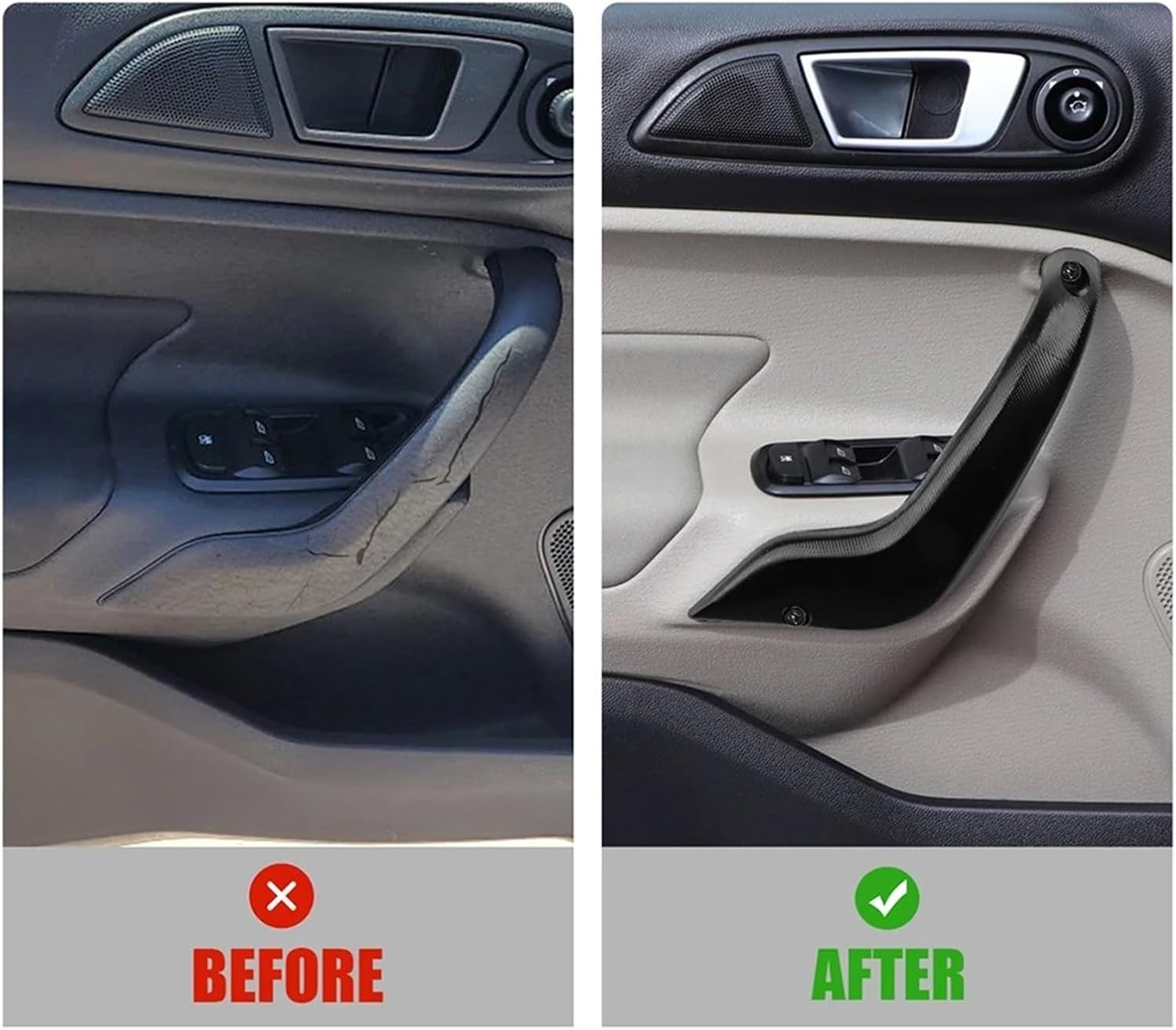 Automatic Interior Driver Door Pull Handle Aluminum Alloy Left Right Handle Compatible with Fiesta 2011-2020 Power Window Door Handle (Color : Left), efhbiufheroih9