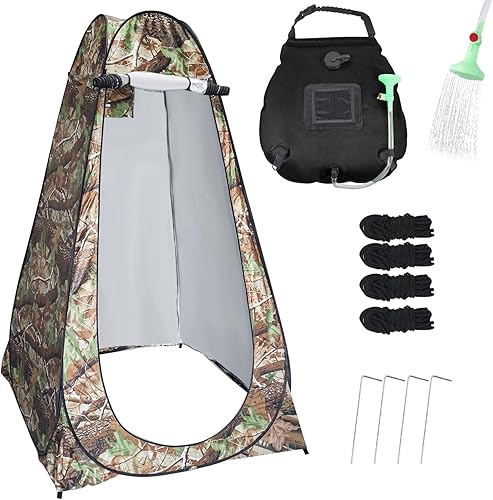 Tienda de campaña para ducha, tienda de campaña desplegable de privacidad con bolsa de ducha solar, tienda de ducha desplegable impermeable para