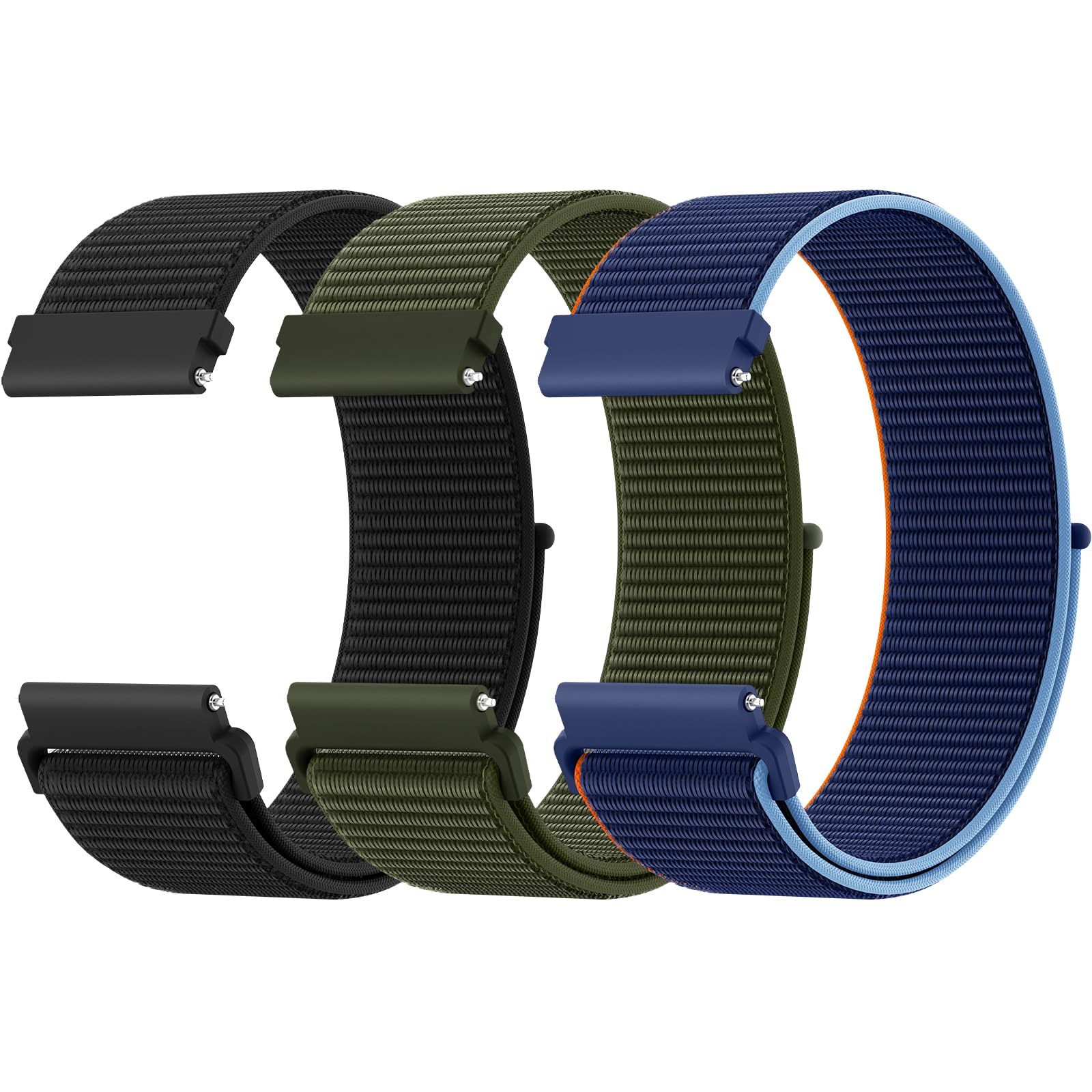 Higgs 22mm Nylon Strap Compatible with Xiaomi Redmi Watch 5 Active/5 Lite | 3 Pack Straps 22 mm, Breathable and Elastic with Velcro Adjustment, Soft, for Amazfit Gtr 4/3/3 Pro/Gtr 2e/Garmin Venu 2/3