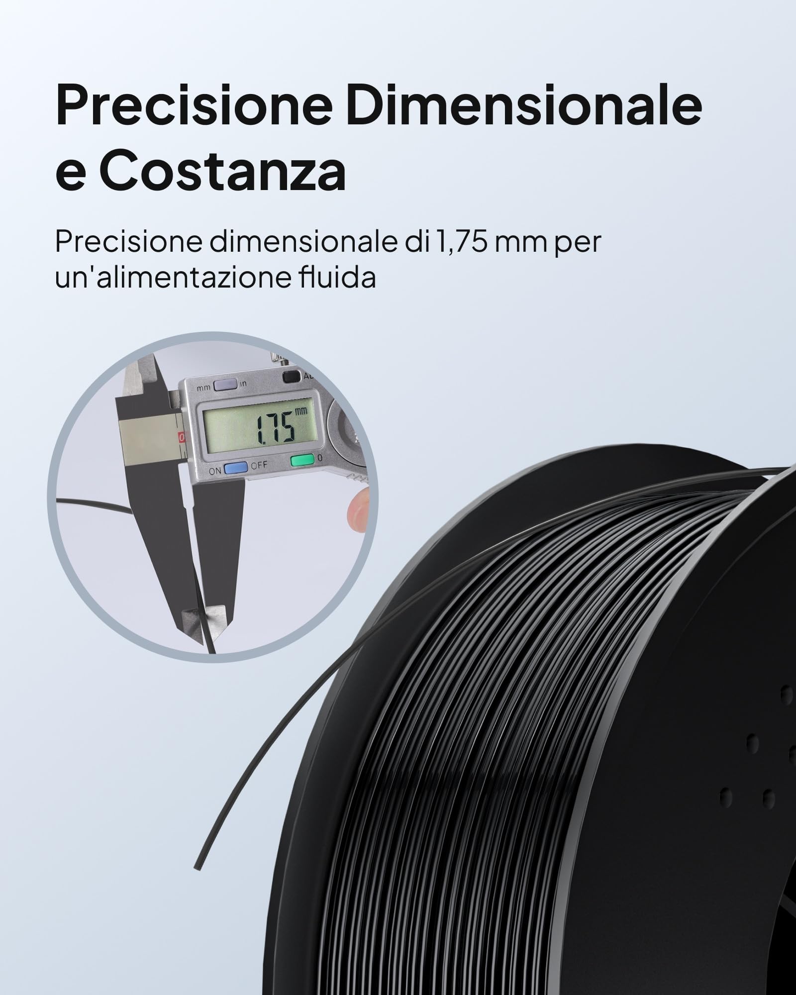 ELEGOO TPU 95A Filamento per Stampanti 3D 1,75 mm Grigio 1KG, TPU Filamento Flessibile Morbido per Stampa 3D, Bobina da 1kg Compatibile con la Maggior Parte delle Stampanti 3D FDM