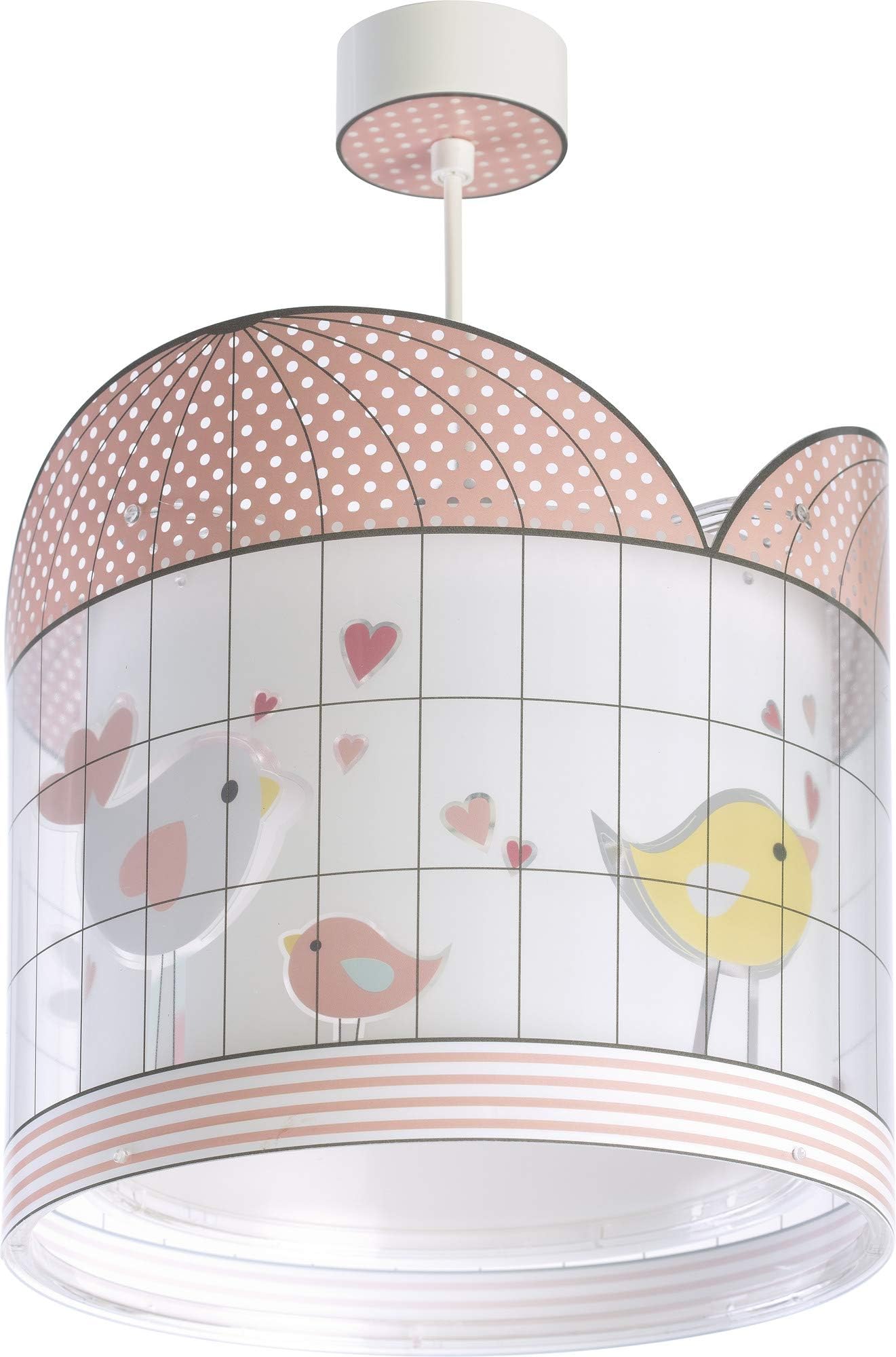 Dalber Children's Ceiling Light Little Birds Pink Birds, 60 W
