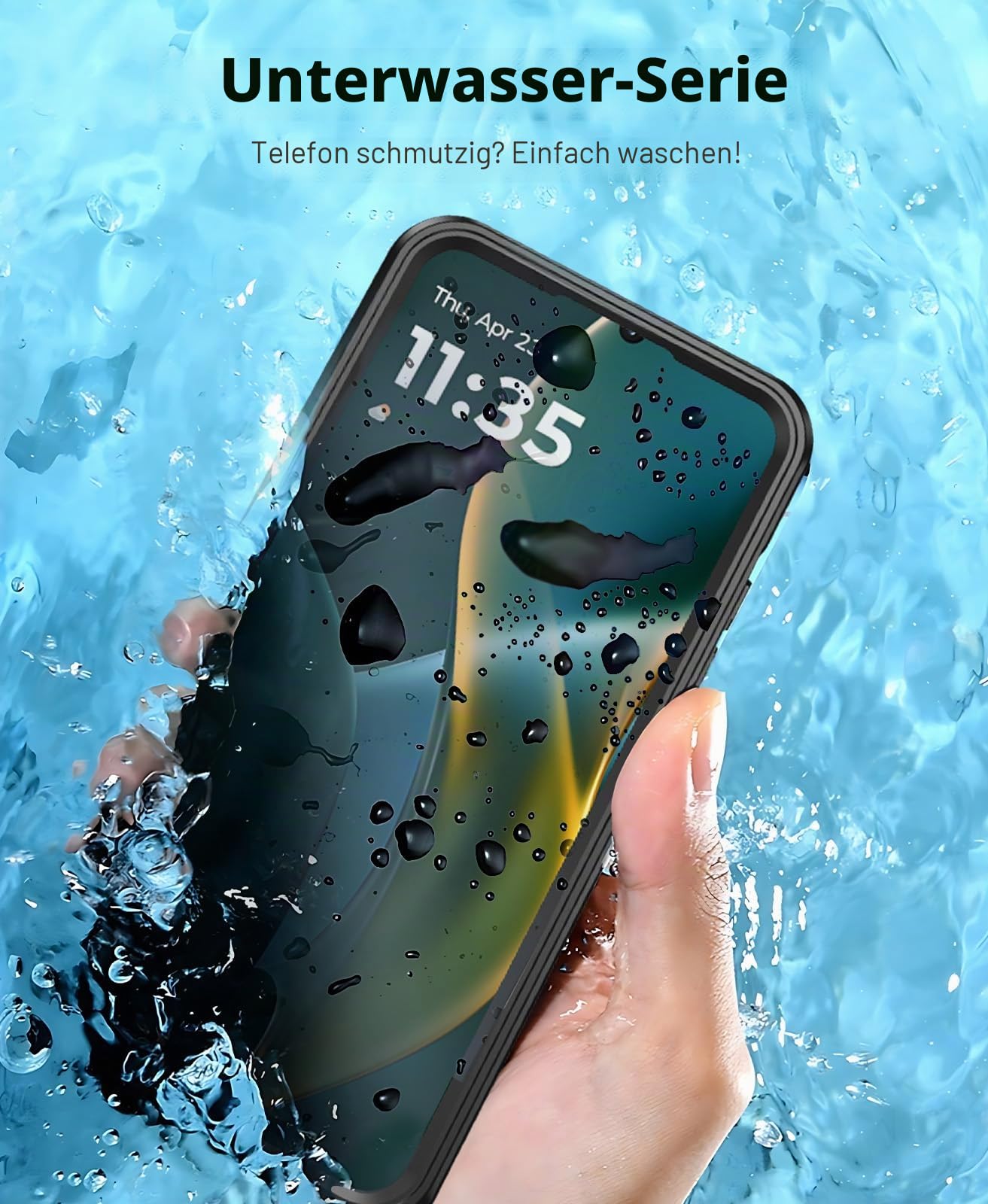 Beeasy für Motorola Moto G 5G 2025 Hülle, IP68 Wasserdicht Handyhülle Outdoor 360 Grad Schutzhülle, Stoßfest Staubdicht Wasserfest Panzerhülle Case mit Displayschutz, Schwarz