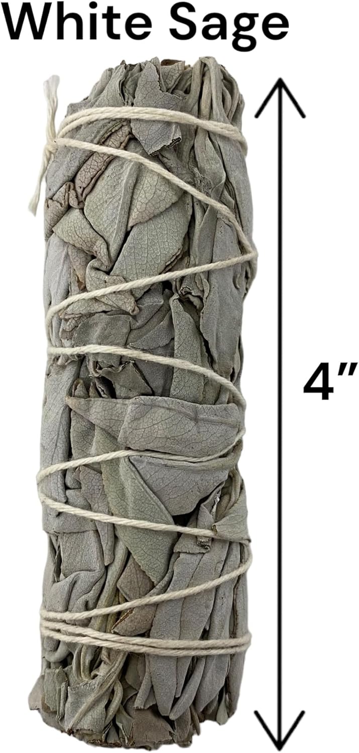 NessaStores 20 pcs White Sage & Palo Santo Smudge Kit Refill, 4-Inch Hand Tied, All Natural, Ethically Sourced for Home Cleansing, Clearing Negative Energy, & Promoting Positivity JC-097-Large