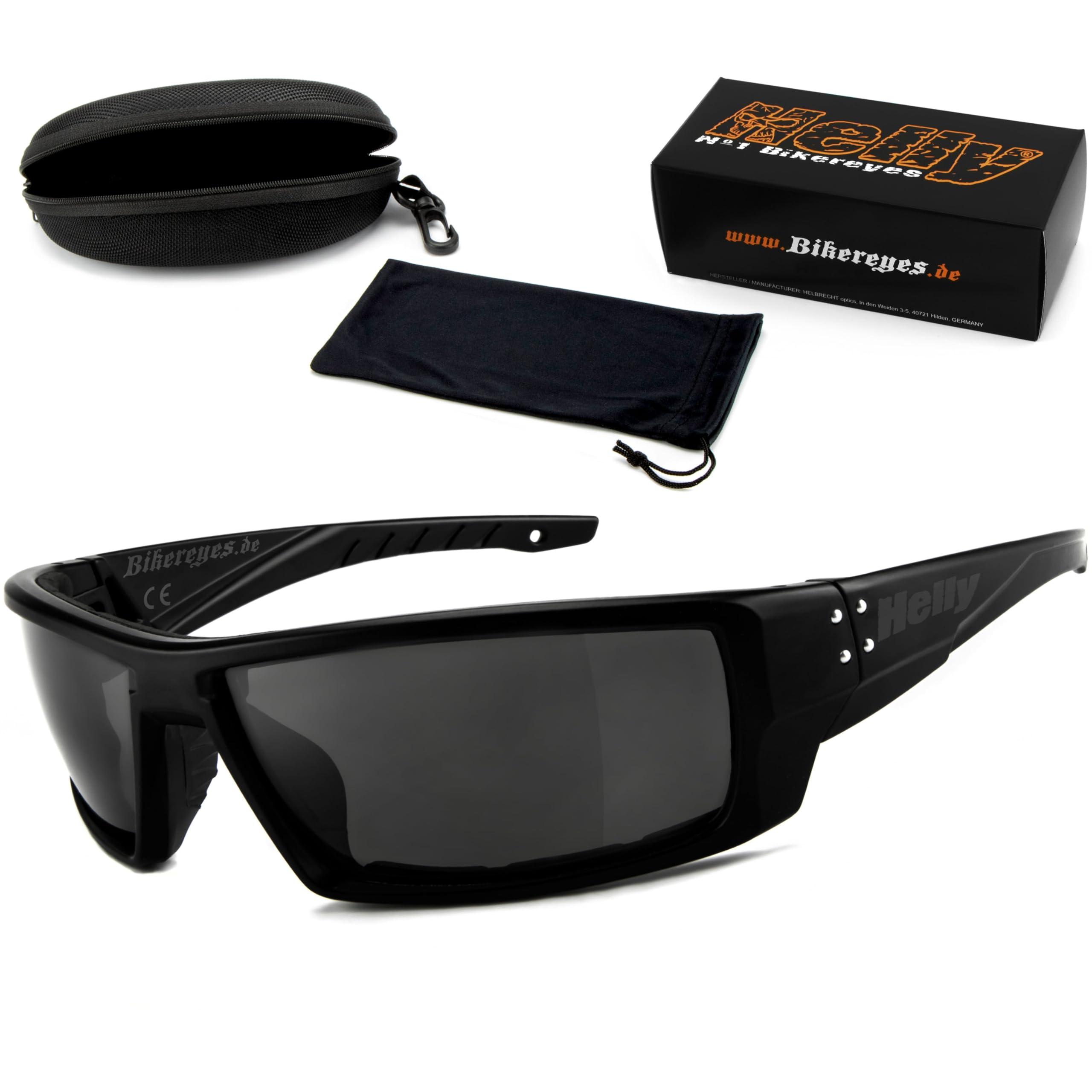 Helly® – No.1 Bikereyes® – Gafas de motociclismo, gafas de sol para moto, gafas de sol para moto, resistentes al viento, acolchadas, antivaho, irrompibles