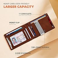 Vista 113 de RUNBOX - Carteras delgadas para hombre, cartera de piel con pinza para el dinero, cartera de bolsillo frontal con bloqueo RFID, tarjetero Negro