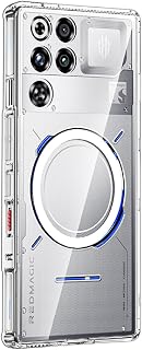 GIOPUEY Funda magnética para teléfono móvil Nubia Red Magic 11 Pro, Funda Compatible con MagSafe, Parte Trasera Transparente de policarbonato + Carcasa de TPU antigolpes - Transparente