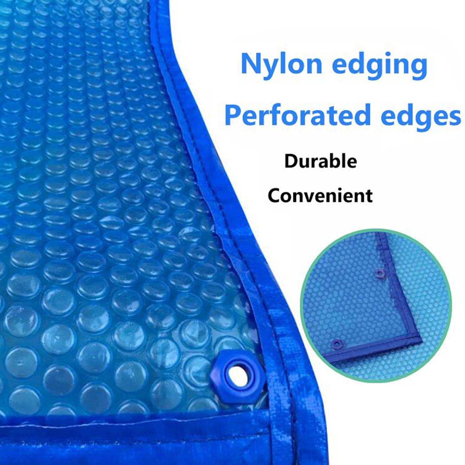 Cubierta Solar 600 μm Cubierta de Burbuja de PE Cubierta Solar para Piscina, Azul-500 cm x 600 cm (16 pies × 19 pies)