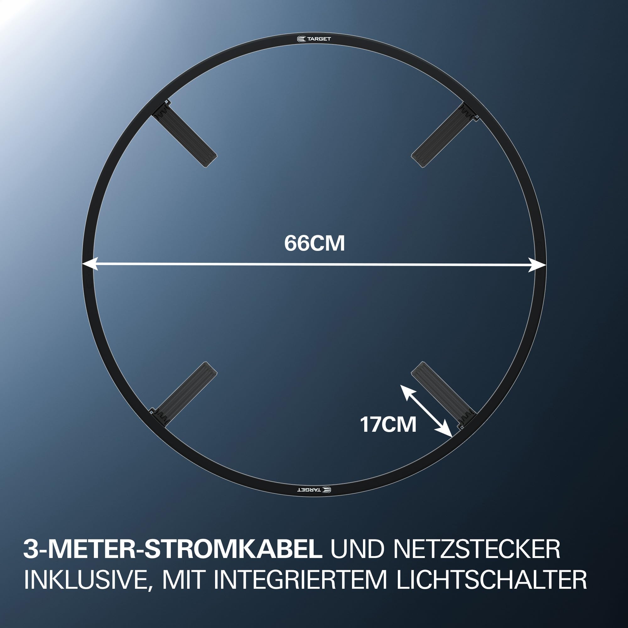 Target Darts Tor Dartboard-Set mit Corona Beleuchtungssystem | Dartboard mit 360° weißem LED-Ringlicht | Inklusive Tor Dartscheibe und LED-Beleuchtung
