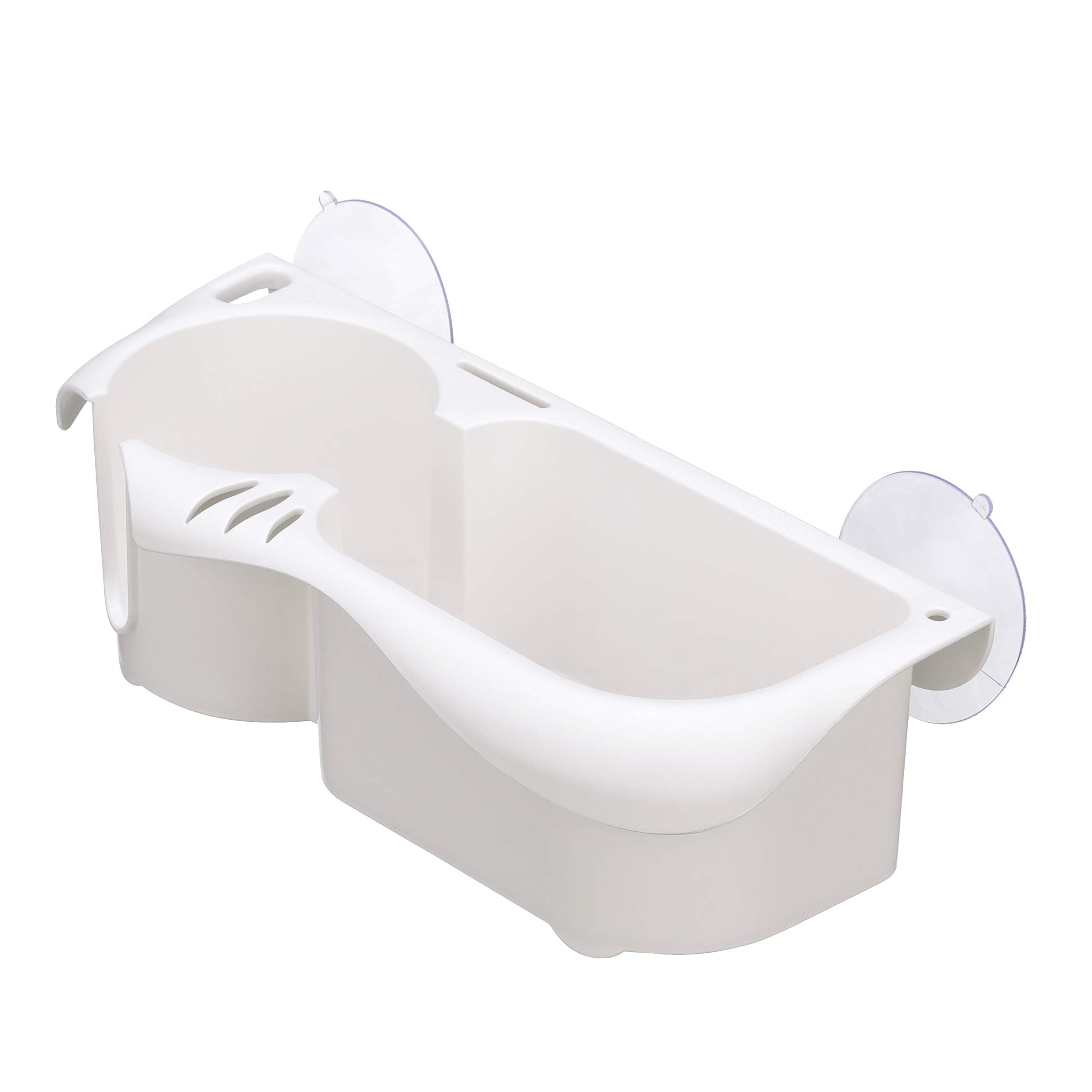 Attwood 11851-2 Cruiser Caddy, Holds Small Items and 1 Beverage Holder, Slots for 3 Lures, Handled Mug Space. White Plastic