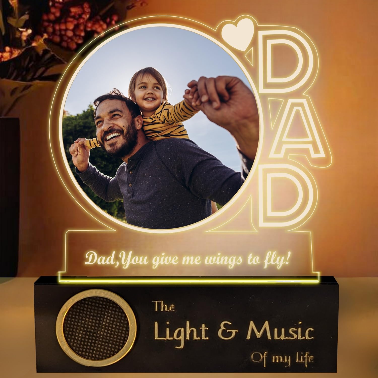 ZOCI VOCI Wings of Light: Dad’s Special Photo Frame Lamp Personlize Fathers Day Engrave lamp With Blutooth Music (Lamp+BT Speaker) (B0D639WV68) Amazon Price History, Amazon Price Tracker