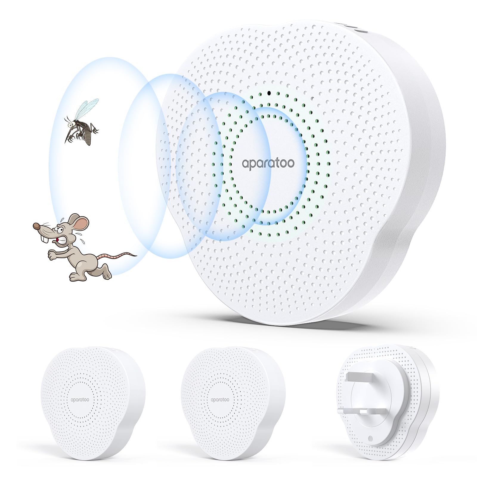 Mückenlampe, Insektenvernichter Elektrischer, 4 Stück Mückenschutz UV Mosquito Killer Ultraschall Schädlingsbekämpfer, Ultraschall für Mäuse Pest Control Repeller für Mücken,Kakerlaken,Motte,Ratten