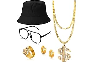 5 PCS Teen Halloween 80s/90s Cool Rapper Accessories Outfits