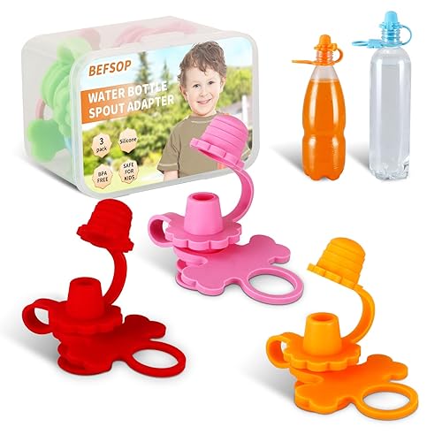 BEFSOP Adaptador de boquilla para botella de agua para niños, tapa de botella de agua para bebé, sin derrames, accesorio de adaptador de boquilla
