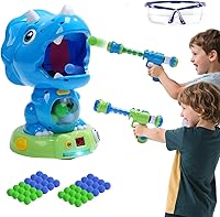 Vista 1 de EagleStone Juguetes de disparo de dinosaurios movibles de acción triceratops, juegos de disparos para niños con registro de puntuación LCD y LED