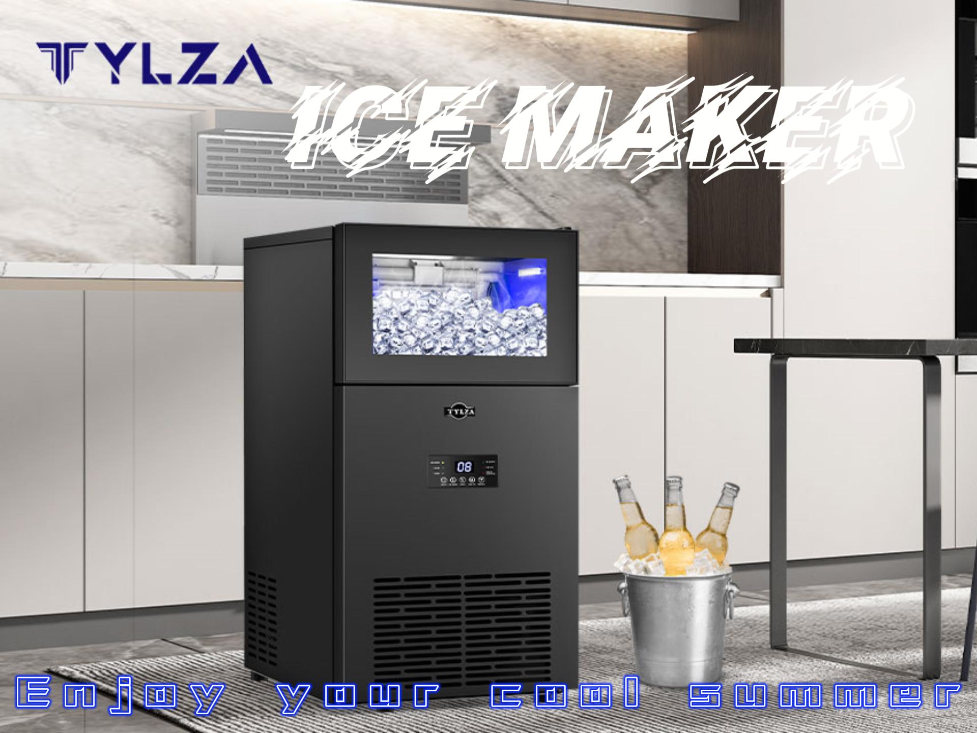 TYLZA Commercial Ice Maker 160 LBS/24H, 15" Wide Under Counter Ice Maker with 35LBS Ice Storage Capacity, Commercial Ice Machine Self Clean Stainless Steel Built-in or Freestanding Large Ice Machine - Image 8