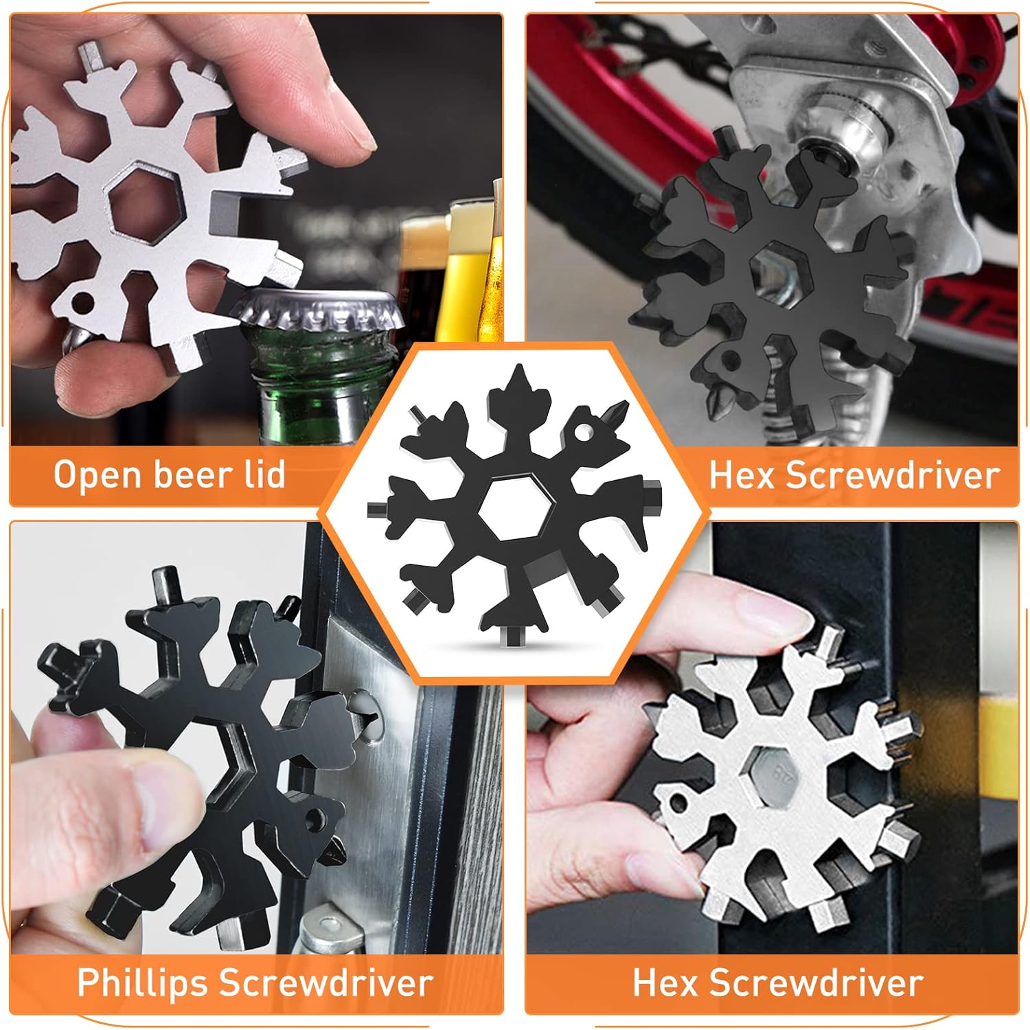 Stocking Stuffers Gifts for Men, 18-in-1 Snowflake Multitool and Universa Socket Christmas Gifts for Men, Cool Gadgets Tools for Men, Gifts for Dad Husband, Boyfriend, Unique Dad Gifts from Daughter