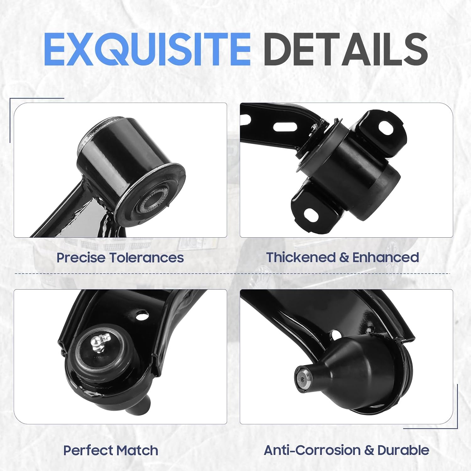 Front Lower Left & Right Control Arms w/Ball Joints Replacement Suspension Kit for 2005-2010 Ford Mustang K80727 K80726 (2PCs)