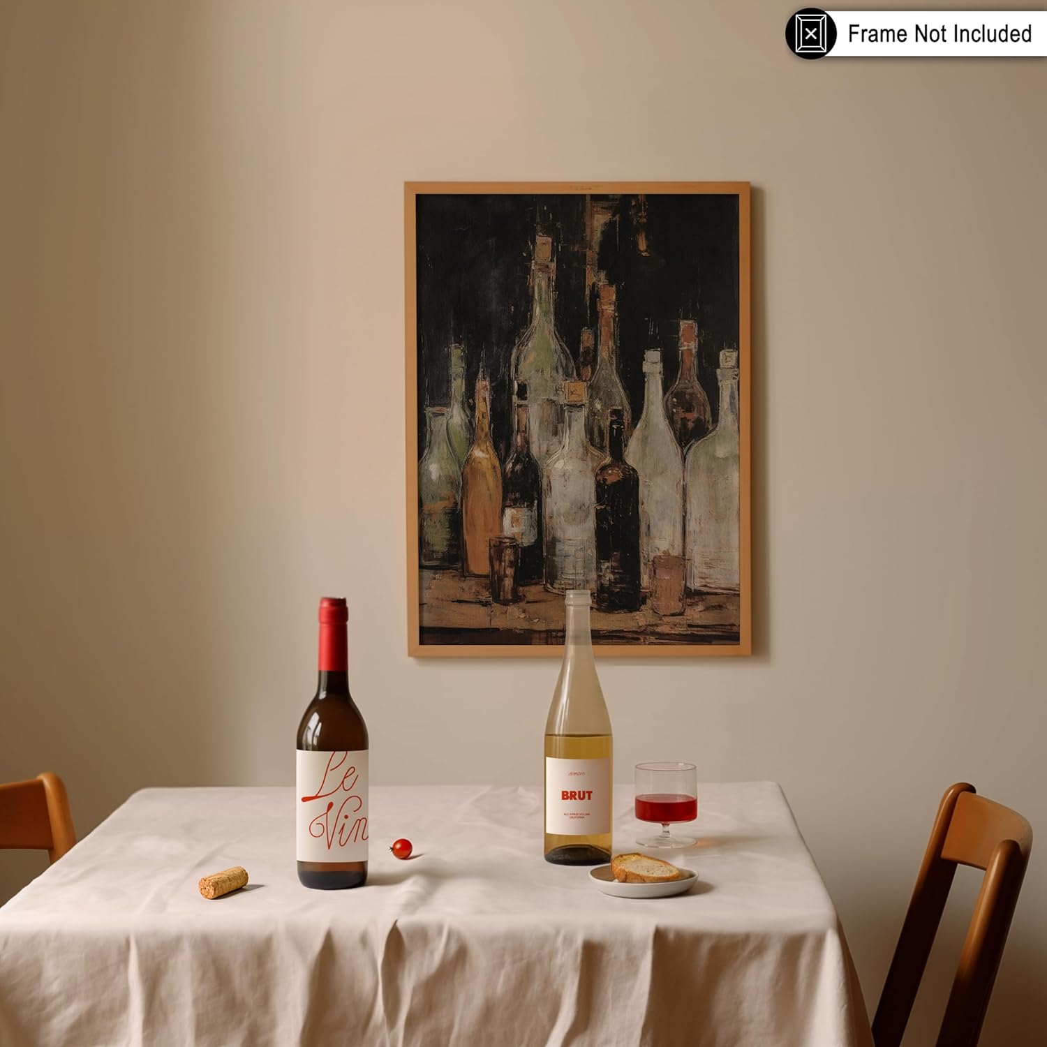 Poster Master Vintage Still-life Bottles Painting Poster - Wine Bottles Print - Alcohol Art - Gift for Men, Women & Bartender - Decor for Bar, Man Cave, Kitchen or Restaurant, 24x32 Unframed Wall Art
