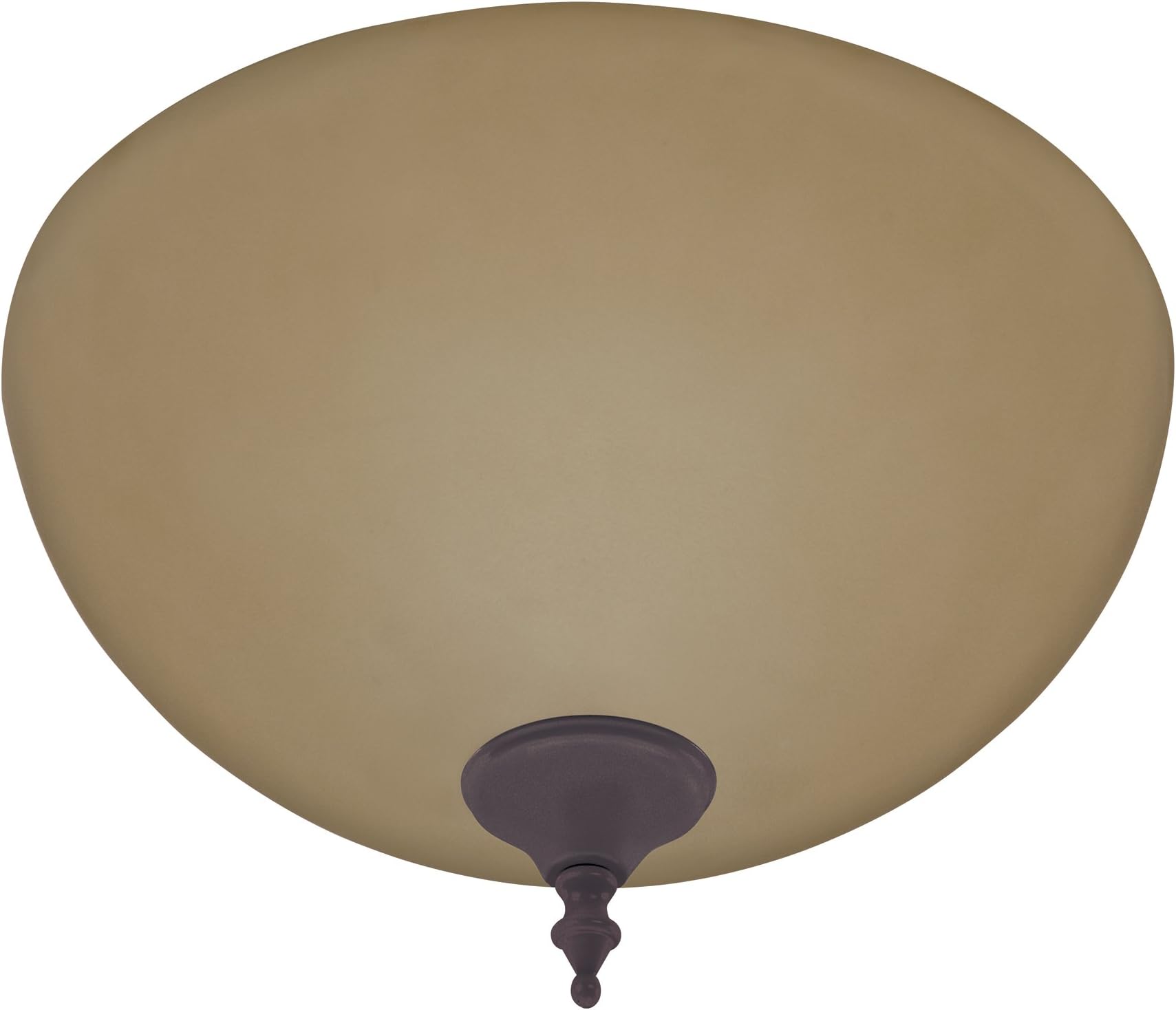 Hunter 21827 Builder Amber Light Bowl, with New Bronze and Antique Brass Cap and Finials