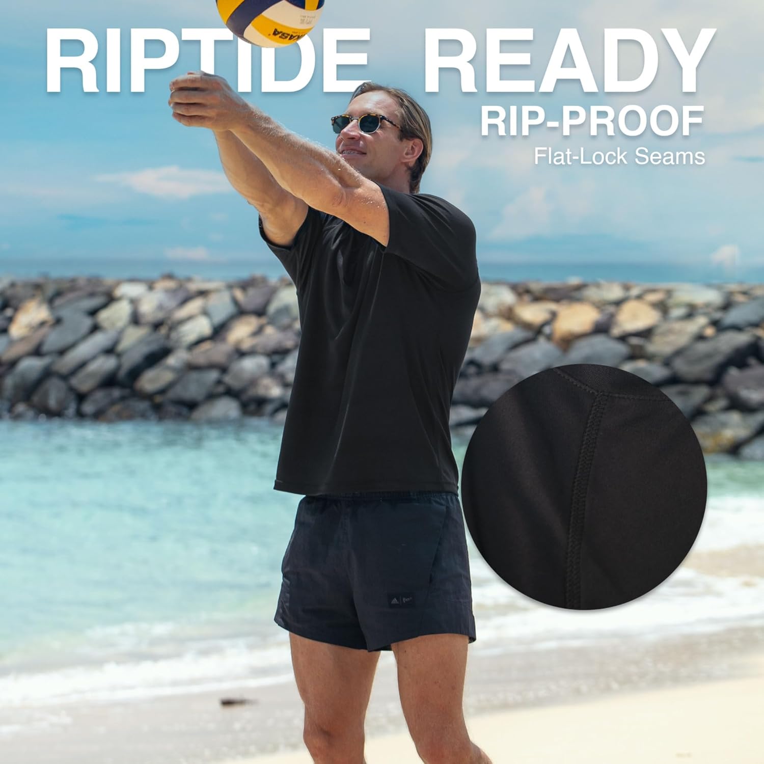 Kanu Surf Mens Short Sleeve UPF 50 Swim Shirt Rash Guard Sun Shirt (Regular & Extended Sizes) - Image 4