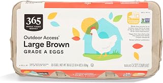 365 by Whole Foods Market Large Brown Grade A Eggs, 18 Count - Fresh Premium Quality for Families