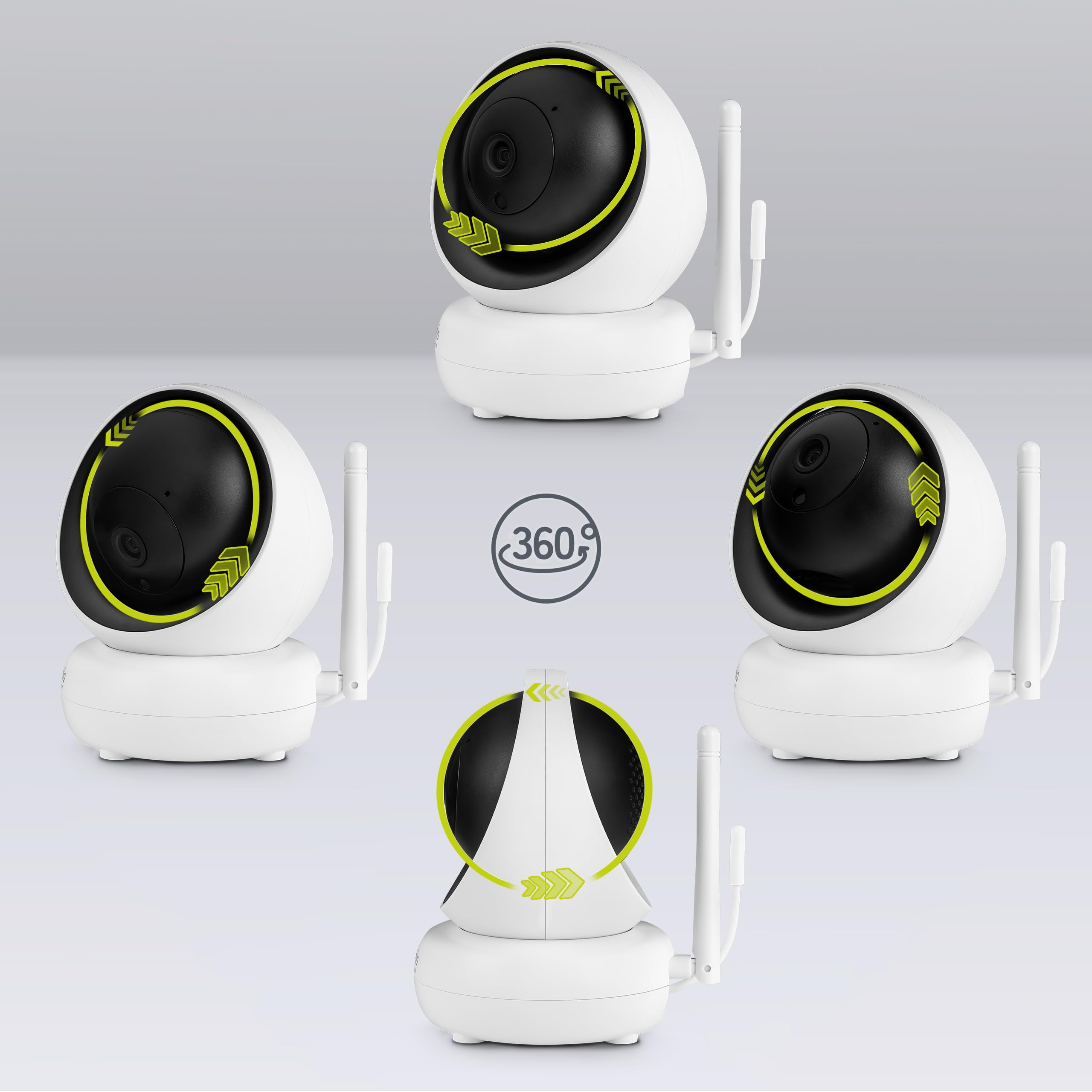 Lionelo Babyline 8.3 Elektronisches Babyphone mit Full HD 360° Kamera | 5" Bildschirm 200m Reichweite Zwei-Wege-Kommunikation Schlaflieder Geräusche 8h Akku Nachtmodus Temperatursensor VOX-Funktion