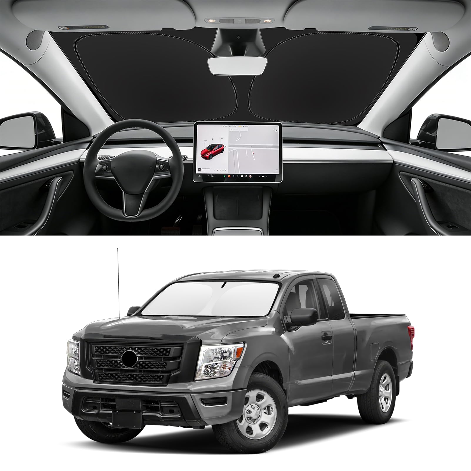 Custom Fit Windshield Sun Shade for Nissan Titan 2017-2024