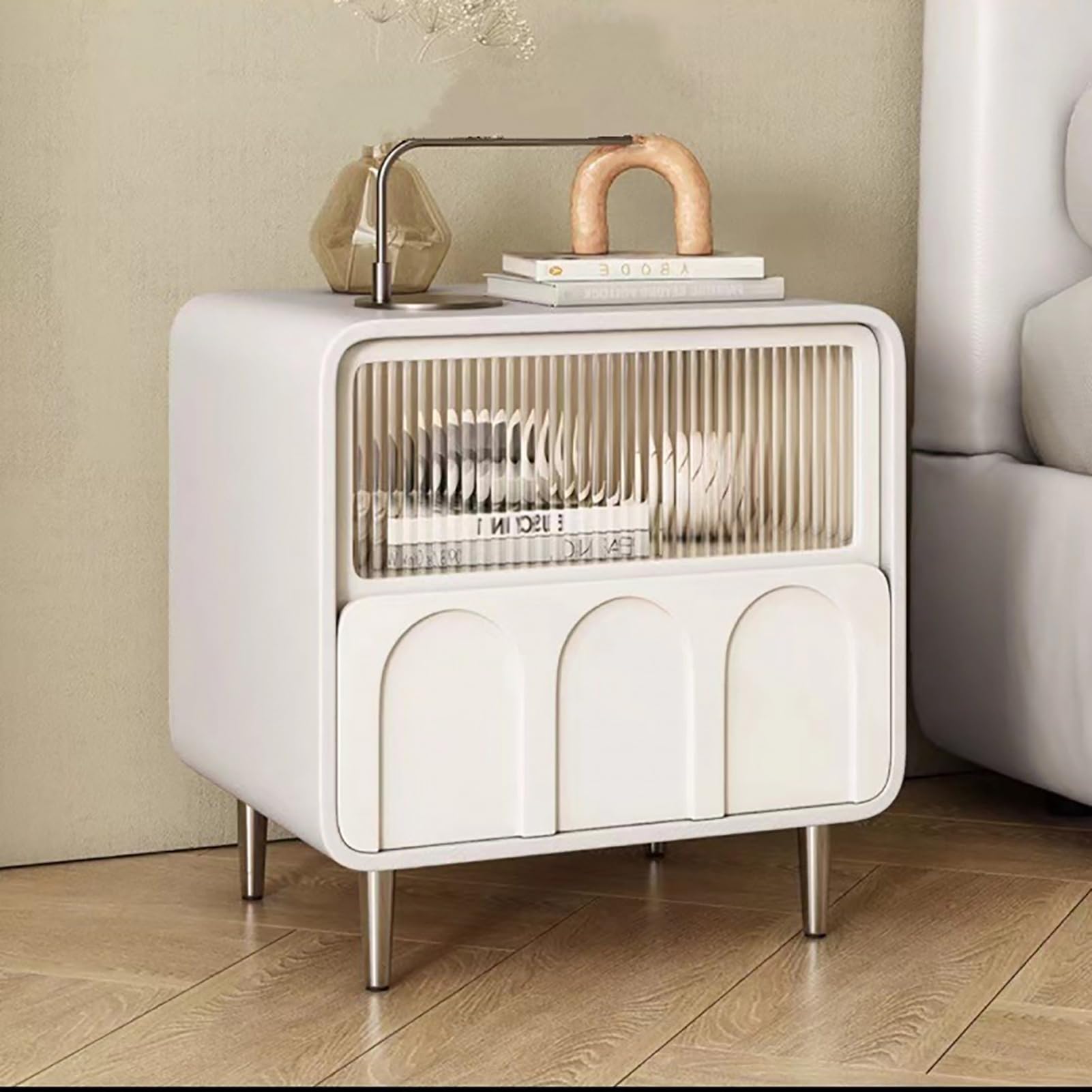 Nightstand Wooden Bedroom Bedside Table Cabinet Storage With 2 Drawers Modern Bedside Table for Bedroom/Living Room,C (F)