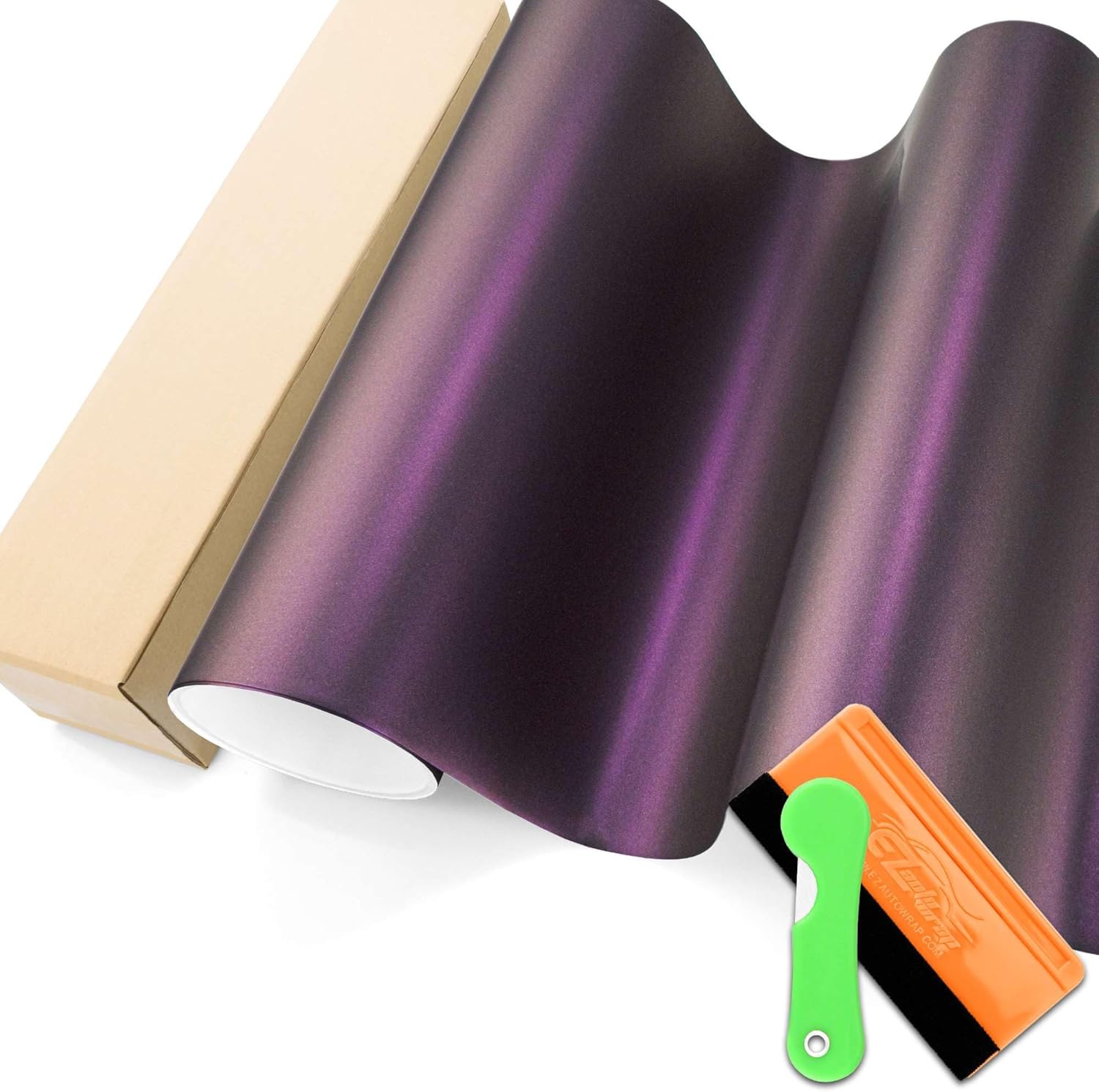 Ultra Matte Metallic Magic Purple Vinyl Wrap Auto Car Sticker Decal Film Sheet Bubble Free Air Release Technology with Tool Set 1FTx5FT