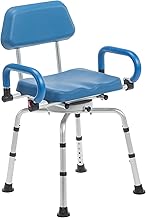 Journey SoftSecure 360 Degree Rotating Shower Chair - Shower Seat with Adjustable Legs - Padded Swiveling Bathtub Seat - Durable Foam Bath Chair - Safe Mobility & Daily Living Aids