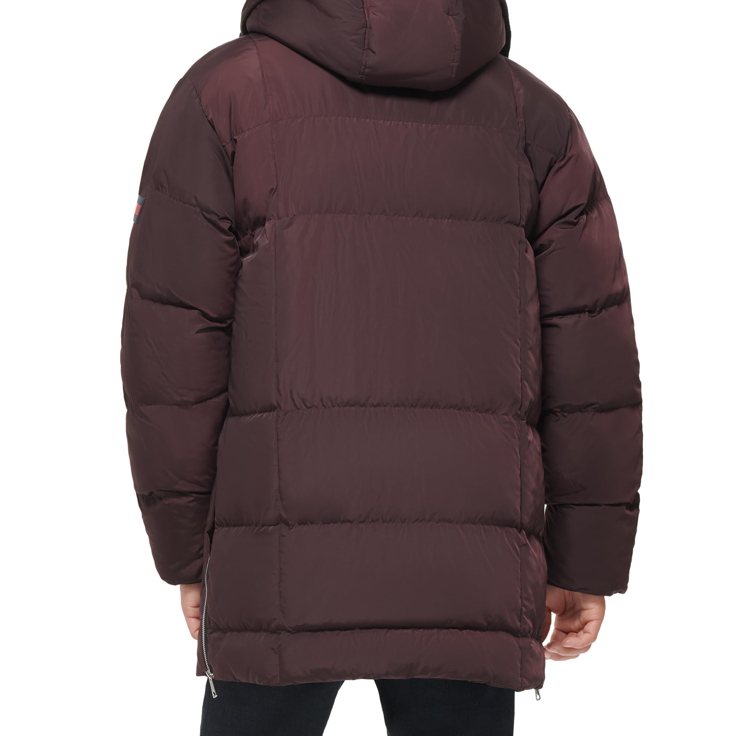 Tommy Hilfiger Heavyweight Quilted Sherpa Hooded Parka für Herren, Port, L – Ansicht 4