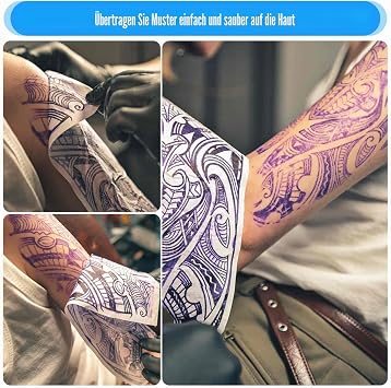 50 Sheets Tattoo Transfer Paper cridoz Tattoo Stencil Transfer Paper for Tattoos Transfer Paper for Tattooing DIN A4 21.0 x 29.7 cm