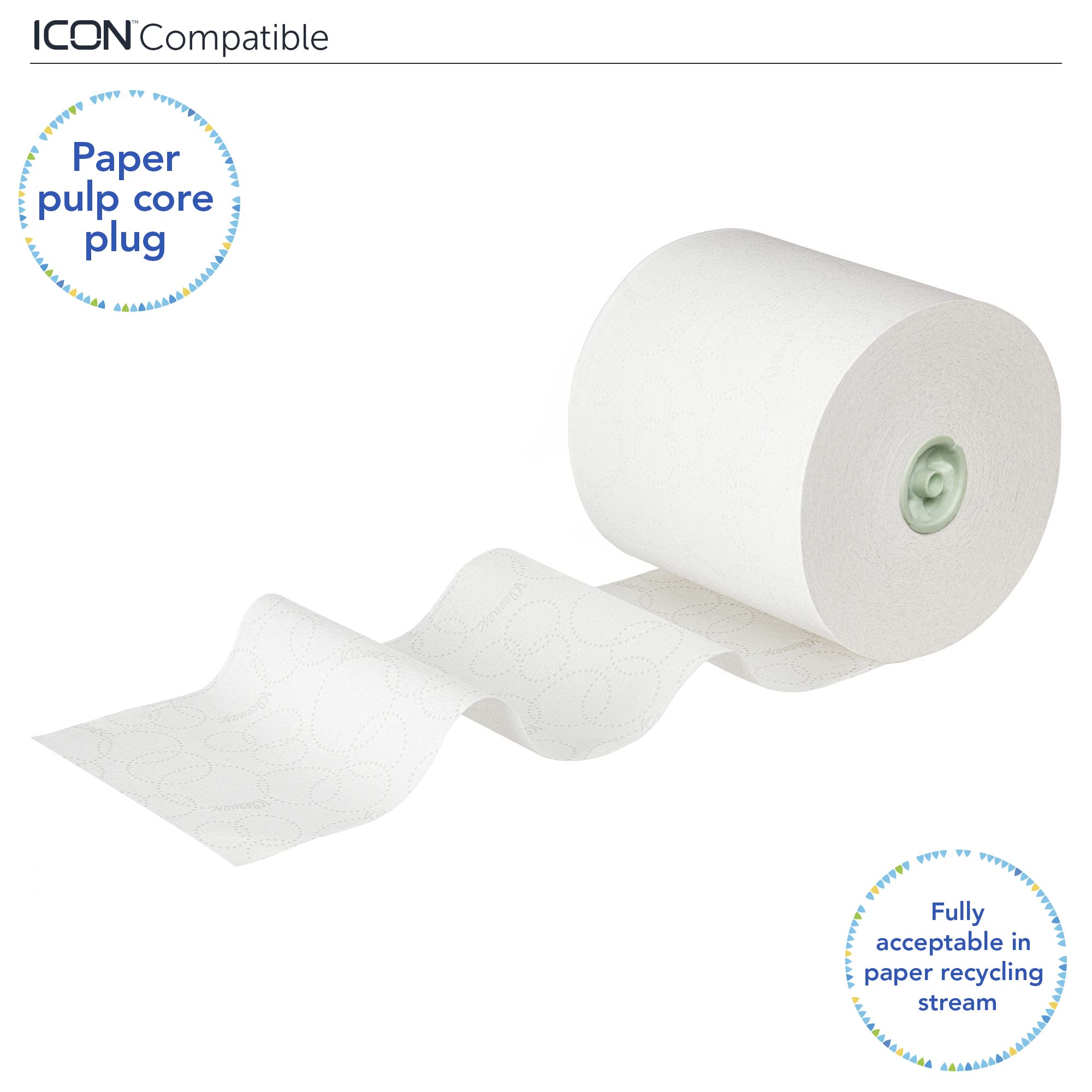 Kleenex Rolled Paper Towels 6646 - Rollo de toalla de mano grande E-Roll - 6 rollos de papel blanco de 250 m (1500 m en total)