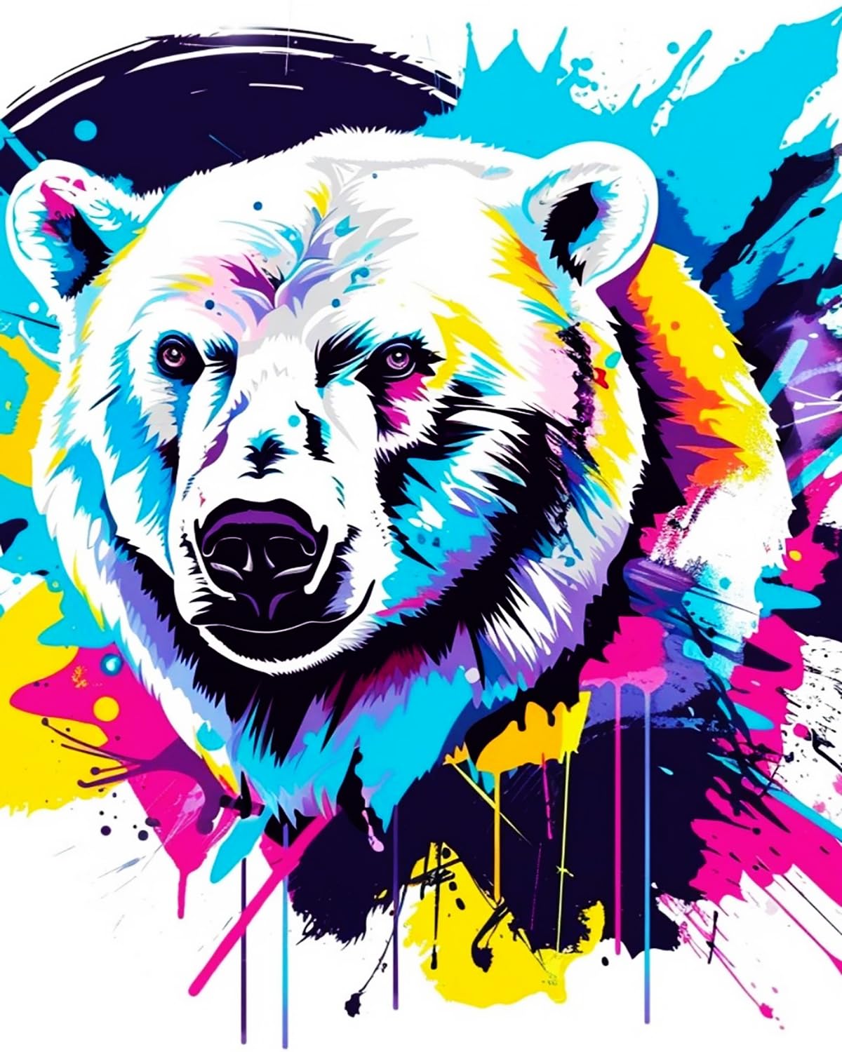LIUBAISHI Paint by Numbers for Adults, 16x20 Inch Polar Bear DIY Painting Kit, Acrylic on Canvas