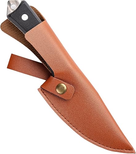 Miniatura 3 de DREAMYDAWN Cuchillo de caza de acero de alto carbono hoja fija supervivencia cuchillo táctico con funda y mango ergonómico antideslizante para