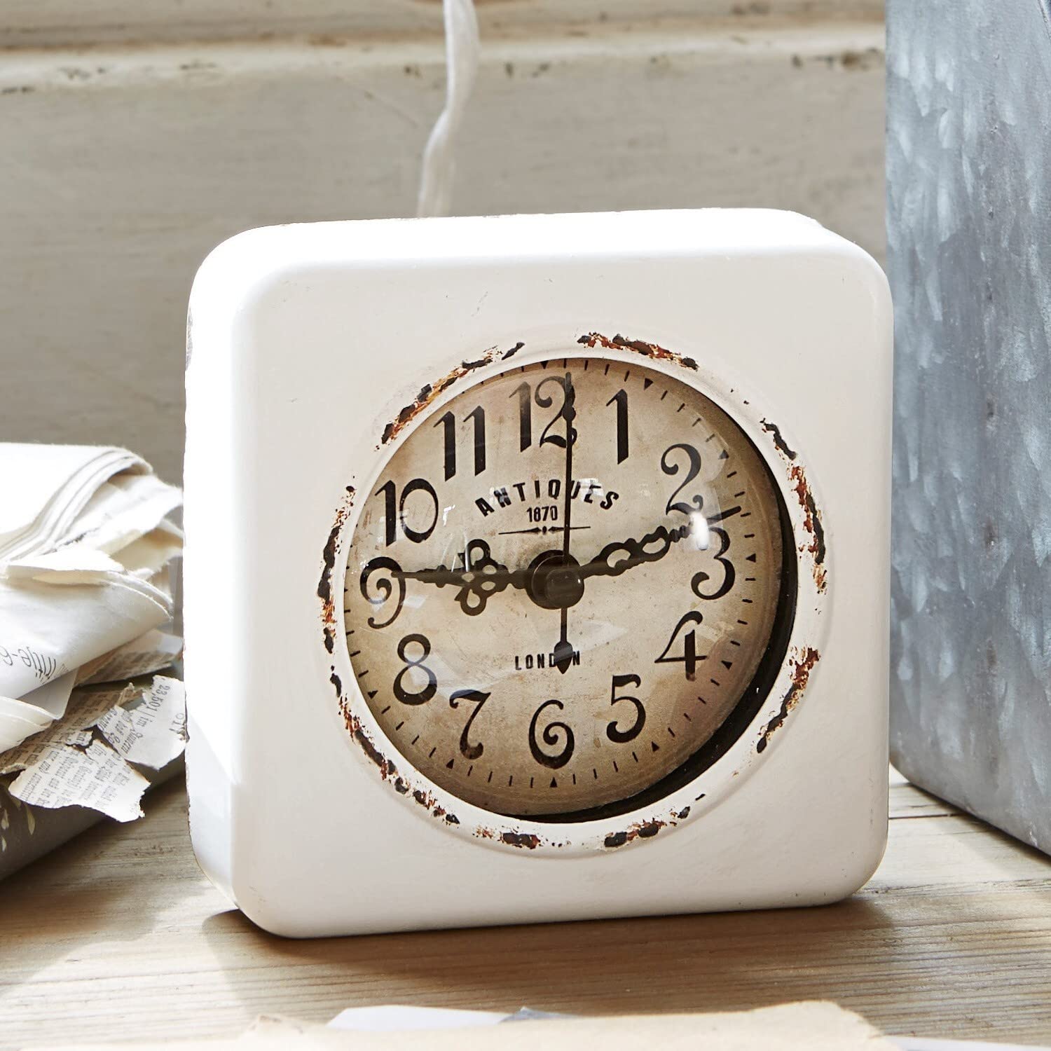 Loberon Orologio Gervase, Bianco Antico
