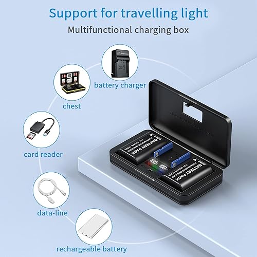 Miniatura 5 de Cargador de batería NP-FW50, cargador USB rápido con pantalla LCD de capacidad de batería, kit de cargador dual inteligente para cámara Sony ZV-E10,