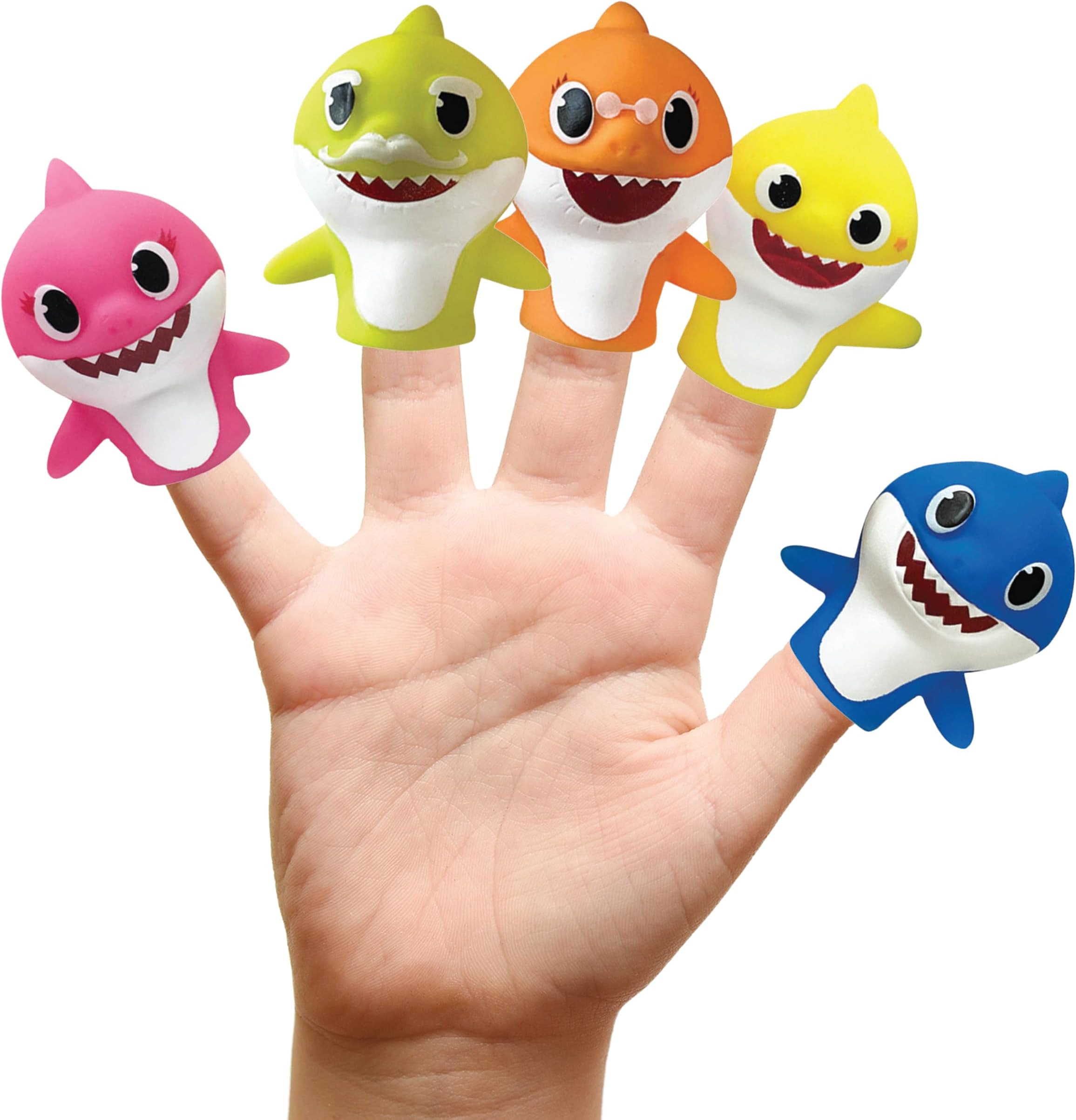 Nickelodeon Baby Shark 5 Pc Finger Puppet Set - Party Favors, Educational, Bath Toys, Story Time, Beach Toys, Playtime,5 Count (Pack of 1)