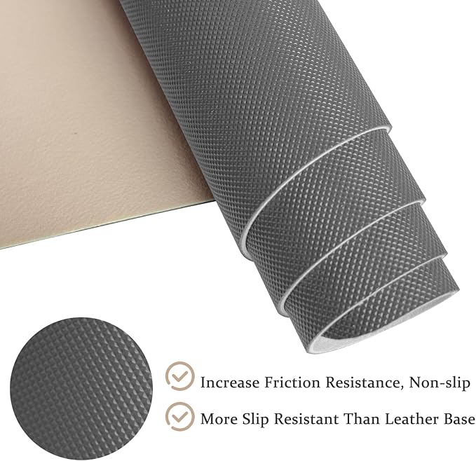 Alfombrilla de escritorio de cuero beige, impermeable, 59.94x34.80 cm miniatura 6