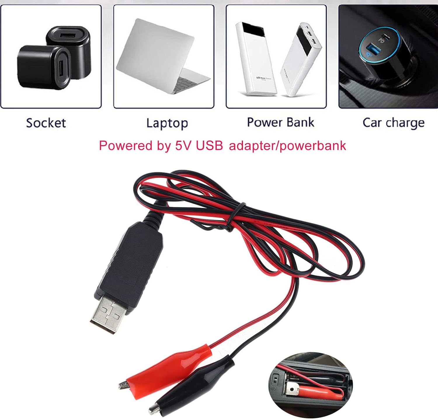 USB 5V to for 4.5V Power Supply Cord LR3 LR6 LR14 LR20 Battery Replace 3pcs 1 AA C D Battery 2M Aa Charger