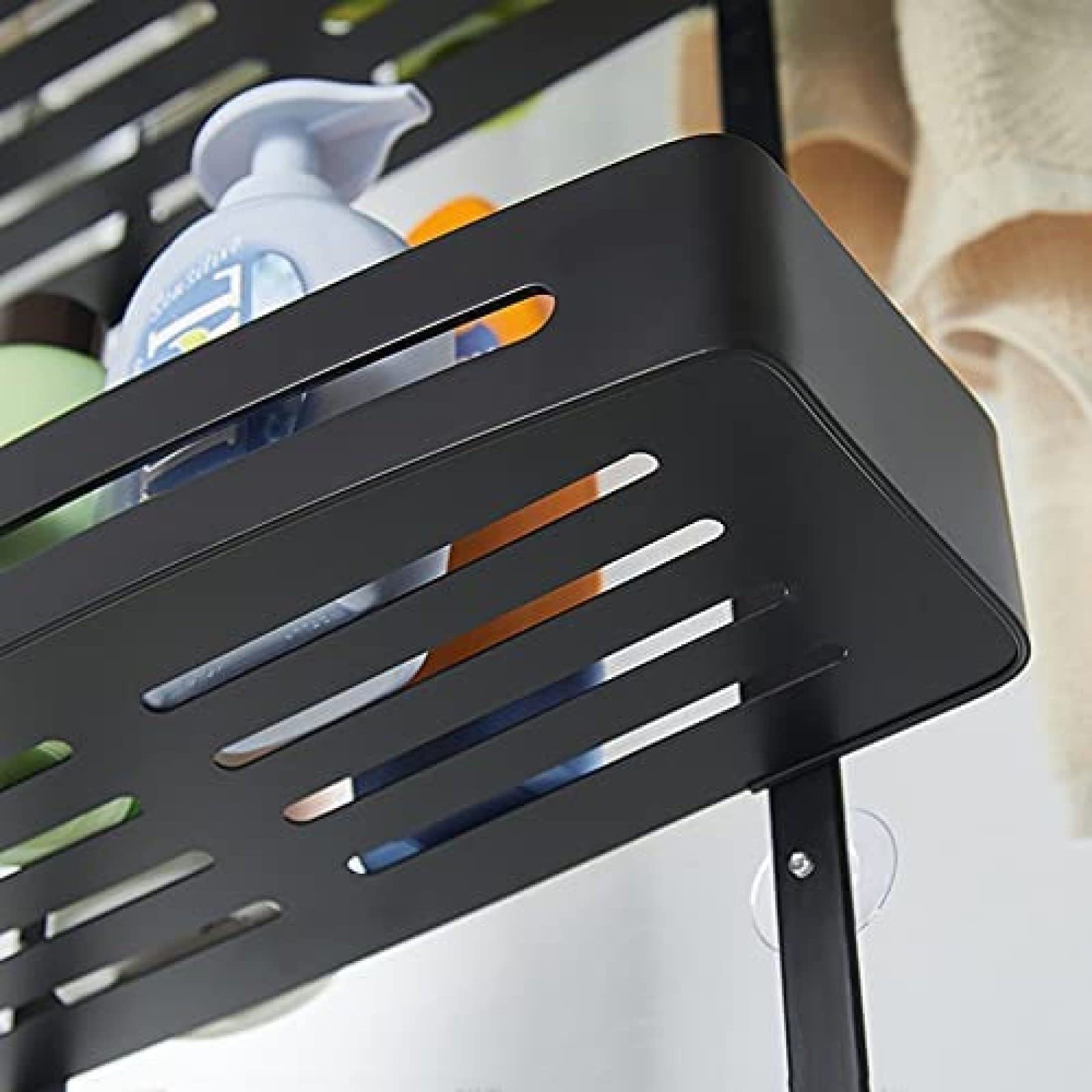 Duwee Mensola angolare per doccia a 3 ripiani, montaggio a parete, in alluminio, antiruggine, per doccia, WC, dormitorio, cucina, argento