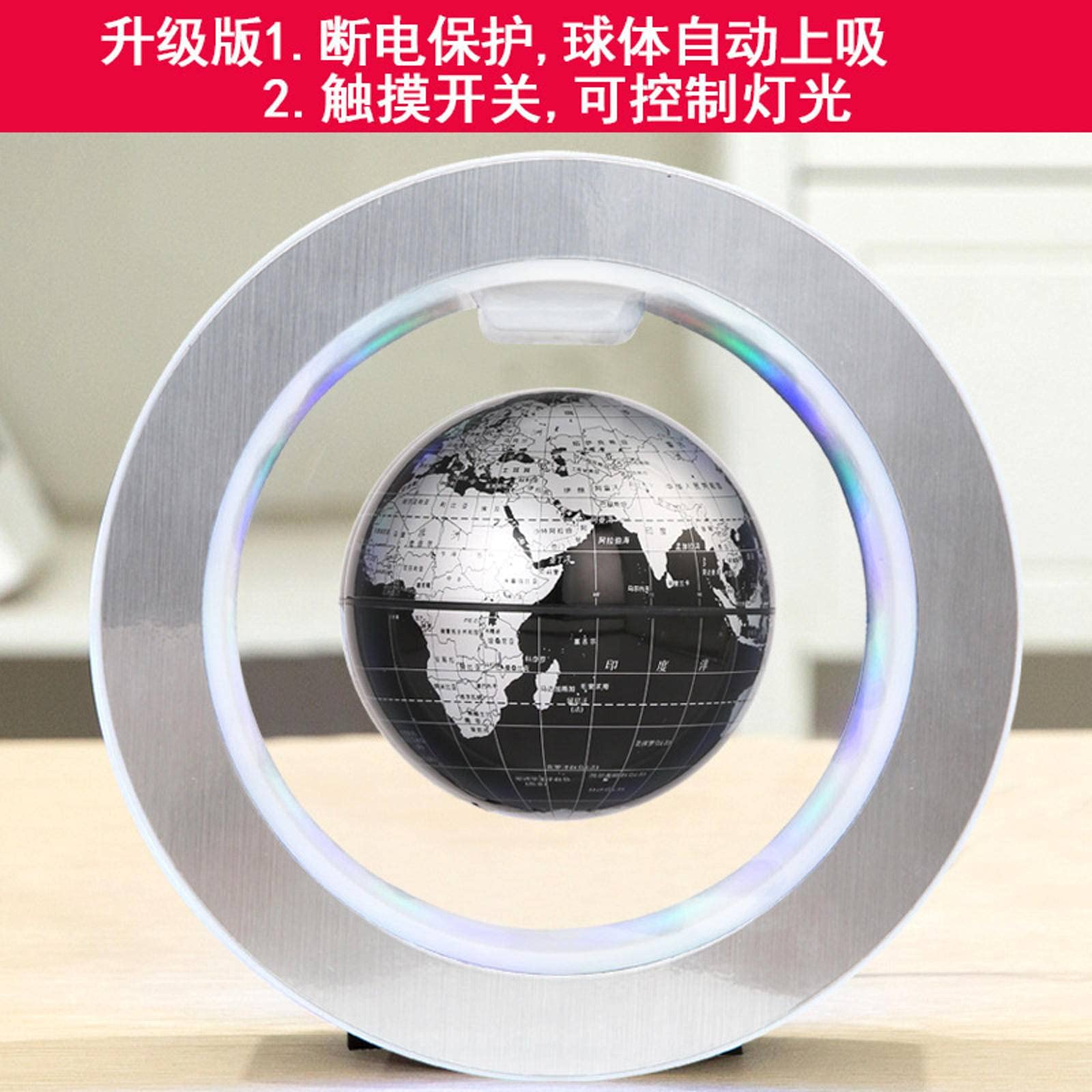 Globo Terráqueo Flotante Con Luz LED - Decoración Magnética Para Escritorio