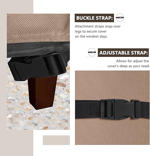 Miniatura 5 de ULTCOVER Funda impermeable para sofá de patio en forma de L orientada a la derecha, para muebles seccionales de 4 plazas, 85 x 58 pulgadas de ancho