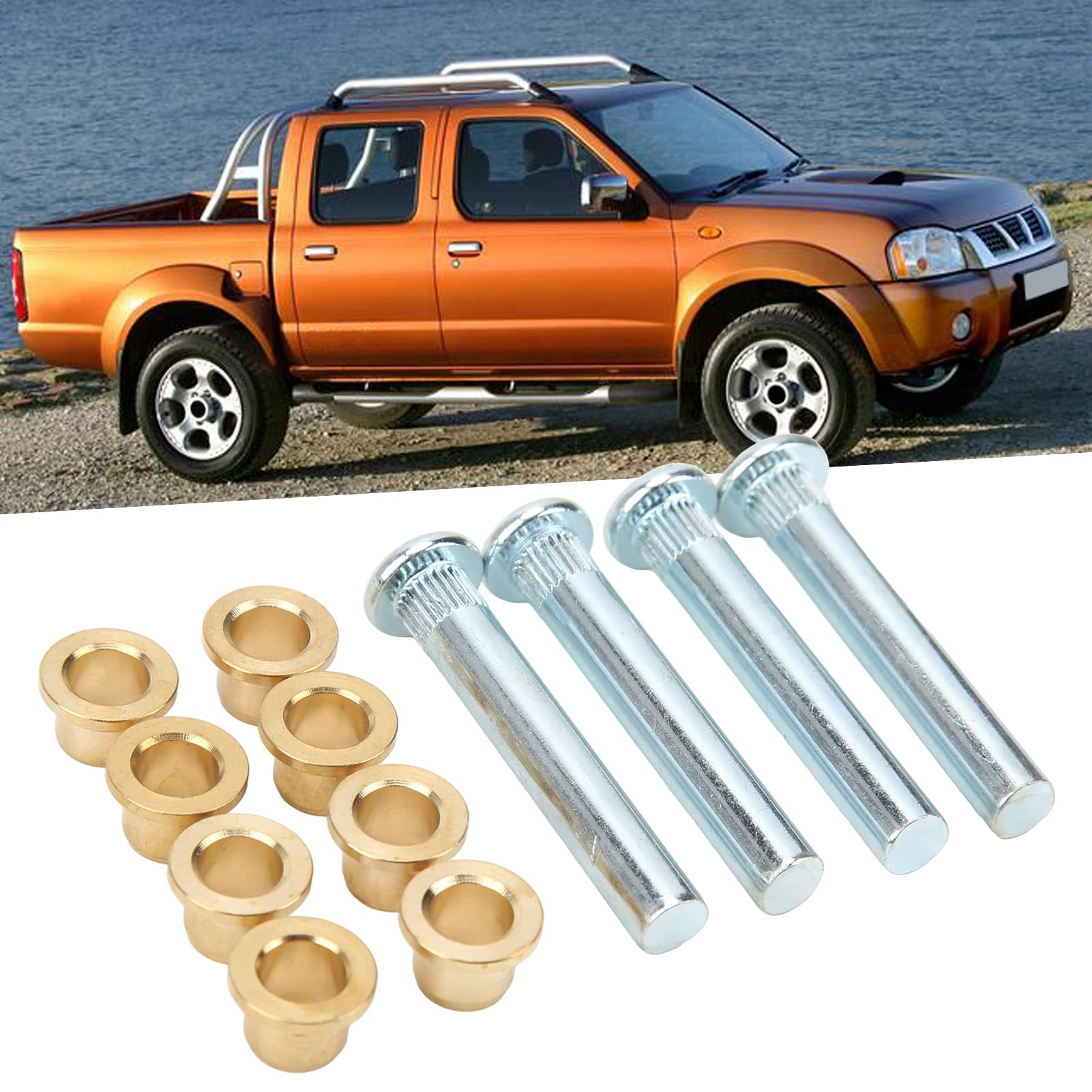 Qiilu Kit Boccola Perno Cerniera Porta, Kit Boccola Perno Cerniera Porta Sostituzione in Metallo per Camioncino Nissan Navara D22 Frontier UTE 1997-2005