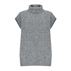 HGps8w Turtleneck Sweaters for Women Loose Cap Sleeve Knitted Tunic Blouse Trendy Casual Pullover Sweater Tops