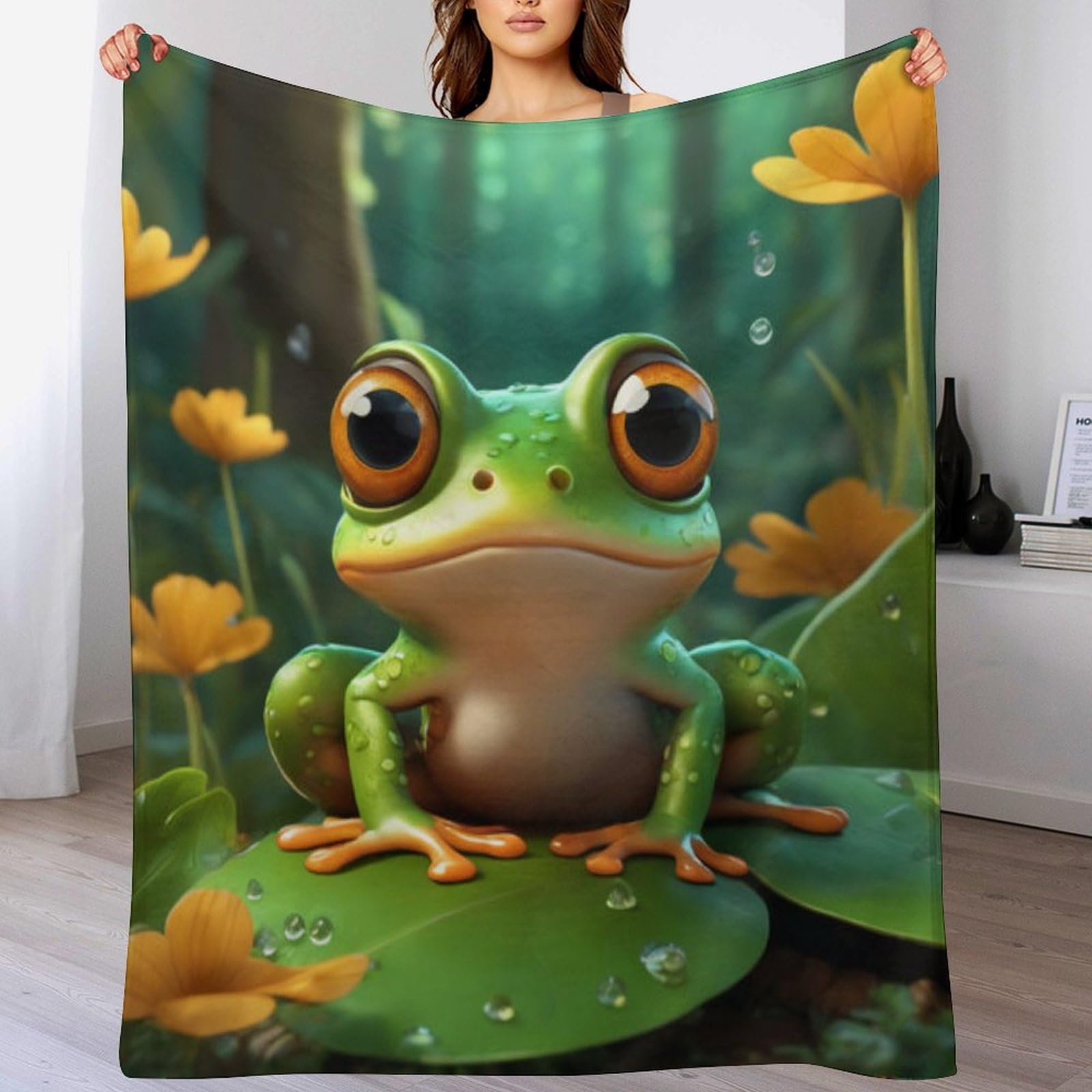 Couverture polaire grenouille contre le froid avec flannel super douce